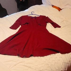 Maroon faux jacket Dress